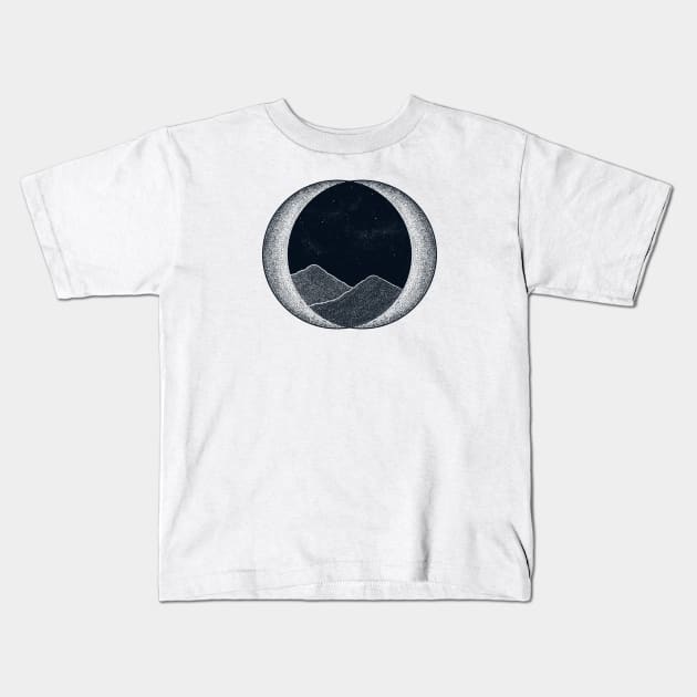 Twin Mountains Kids T-Shirt by jy ink
